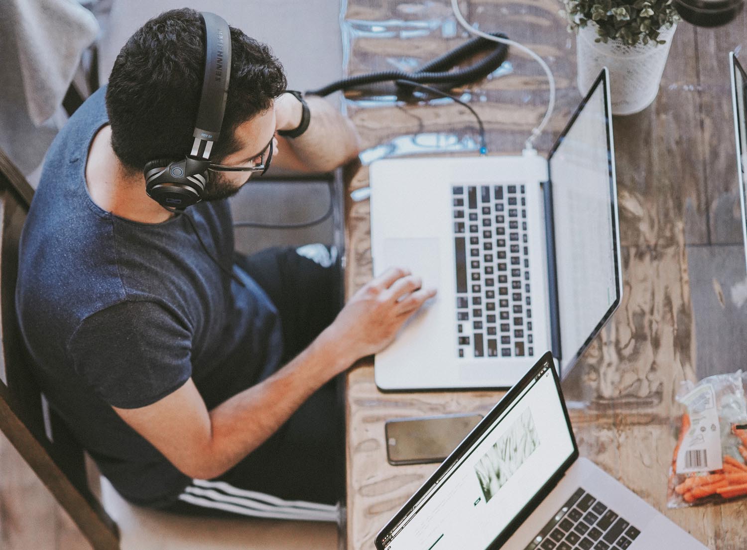 Modern workspace with laptops